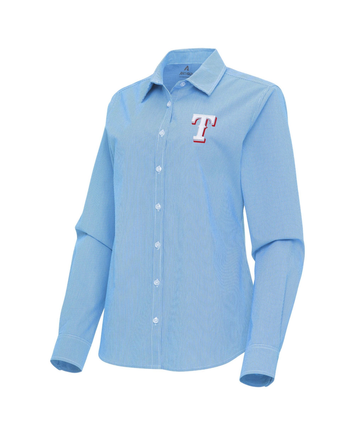 Antigua Women's Powder Blue Texas Rangers Porter Woven Long sleeves Button-Up Shirt