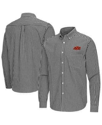 Men's Black Oklahoma State Cowboys Ellis Woven Tri-Blend Long sleeves Button-Down Shirt