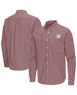 Men's Maroon Texas A&M Aggies Ellis Woven Tri-Blend Long sleeves Button-Down Shirt
