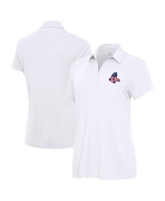 Women's White Boston Red Sox Era Stars and Stripes Team Logo Polo Shirt