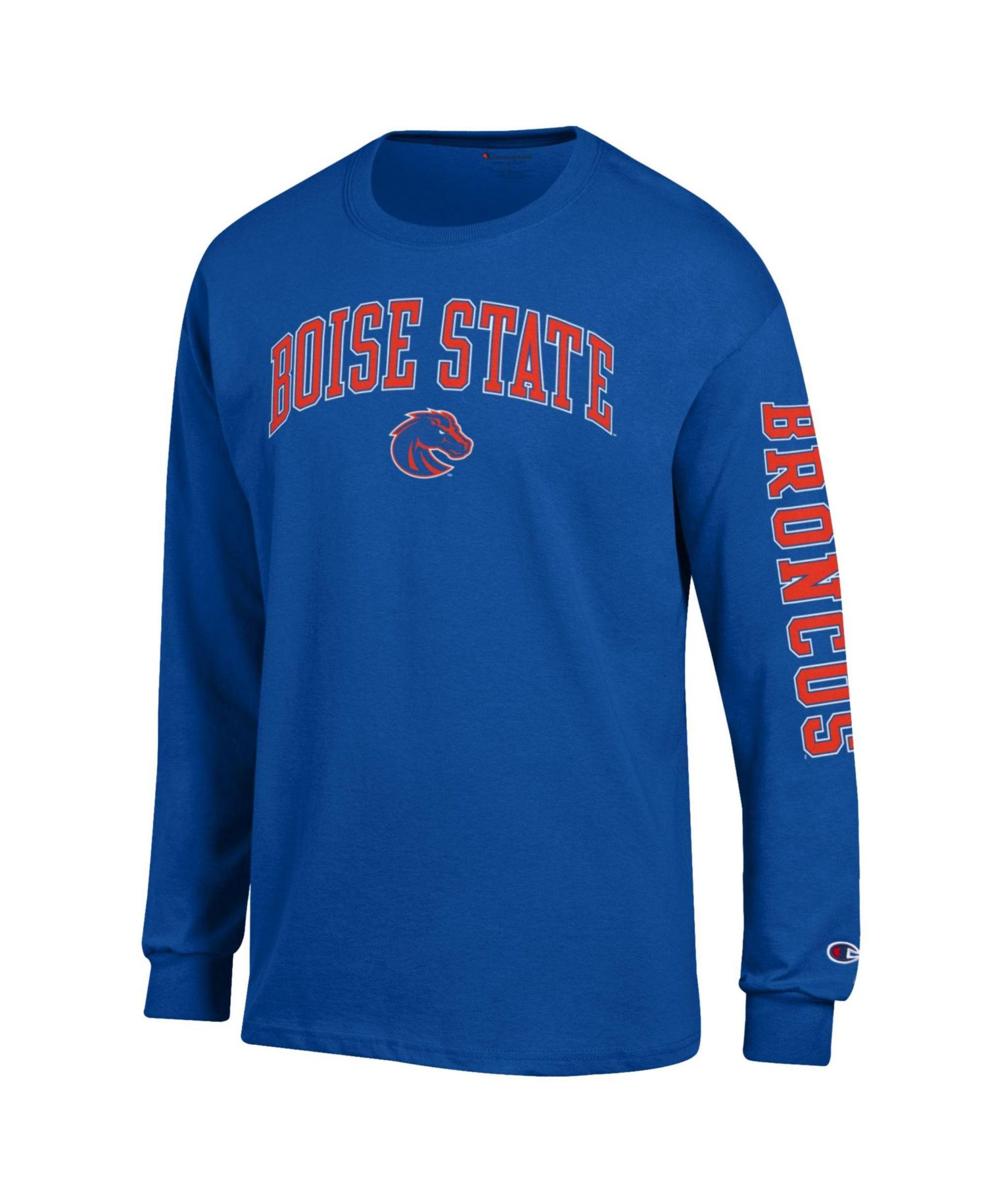 Men's Royal Boise State Broncos Arch Over Logo 2-Hit Long Sleeve T-Shirt