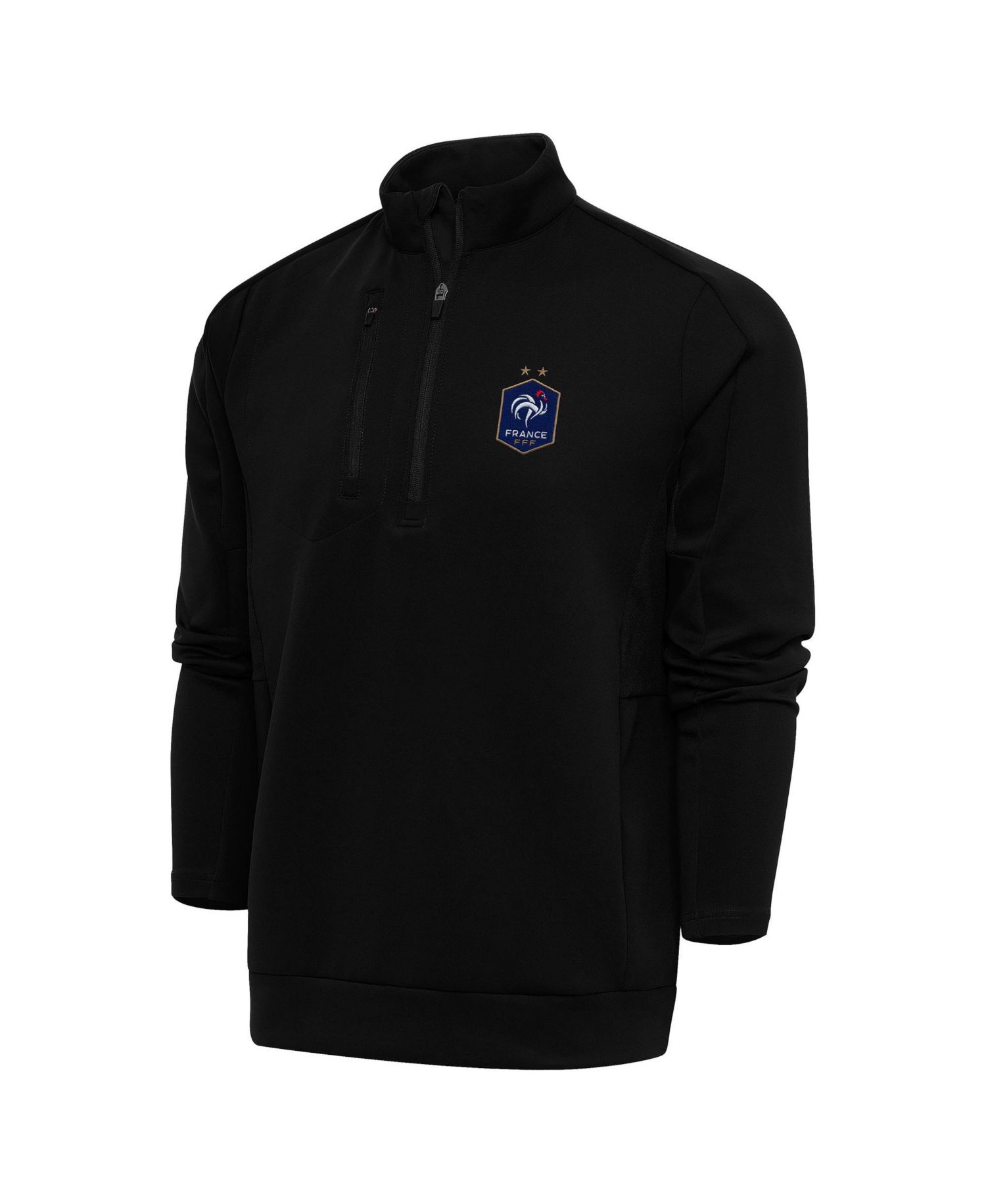 Men's Black France National Team Genesis Quarter-Zip Pullover Sweatshirt