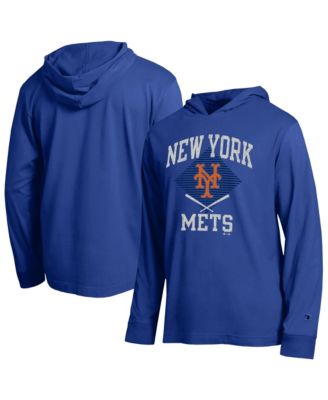 Men's Royal New York Mets Cooperstown Hooded Long-Sleeve T-Shirt