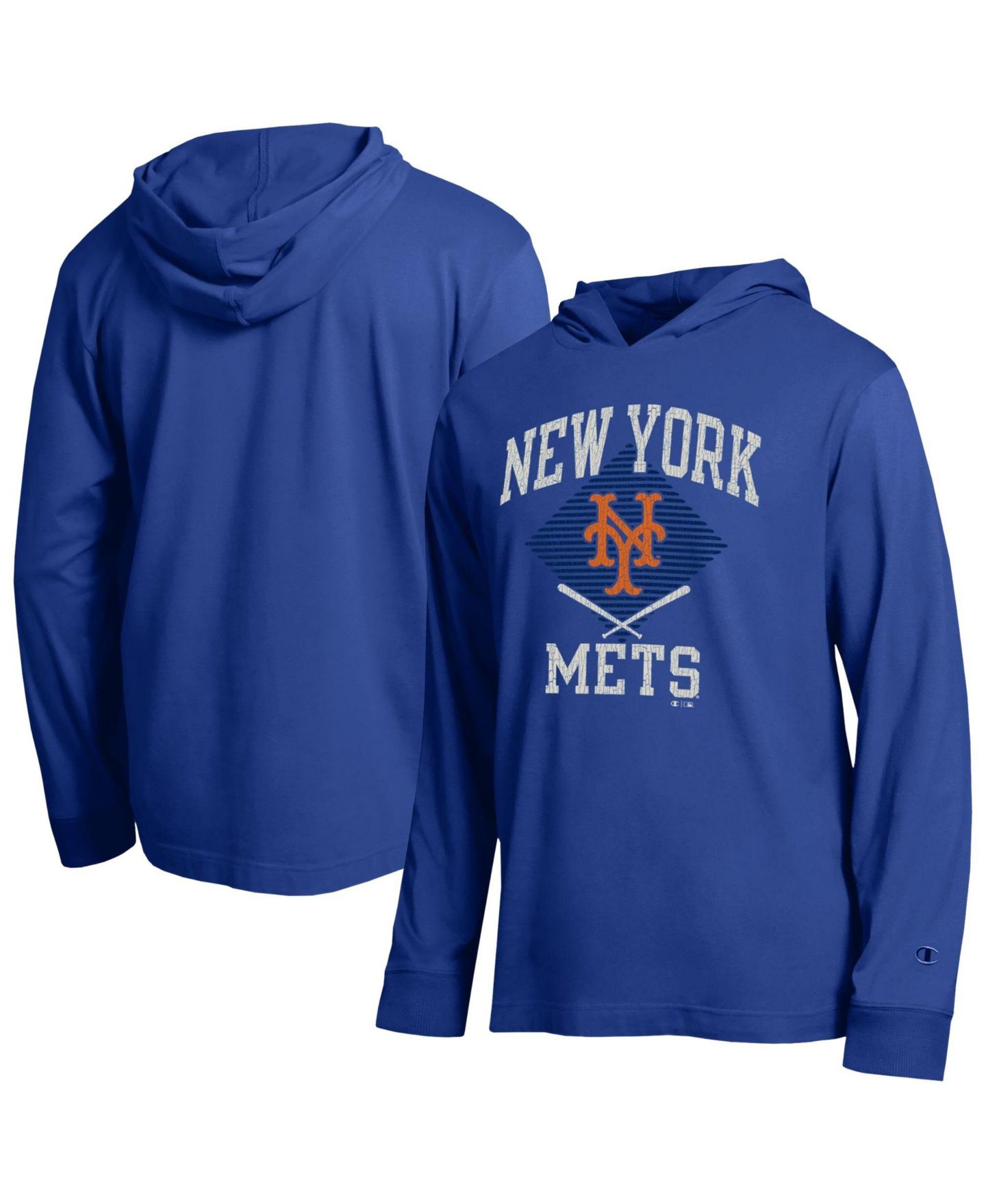 Мужская футболка Champion Royal New York Mets Cooperstown Hooded Long-Sleeve — фото 1