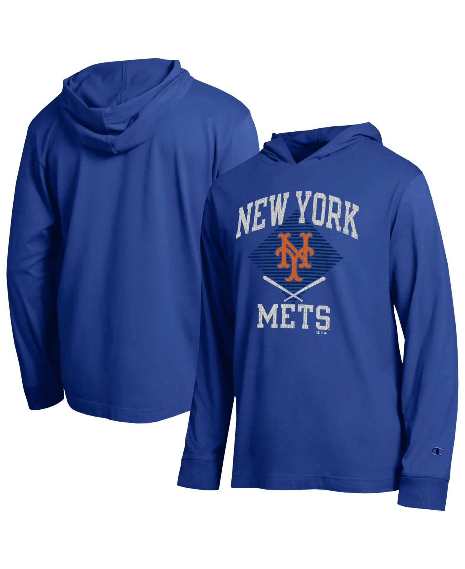 Men's Royal New York Mets Cooperstown Hooded Long-Sleeve T-Shirt