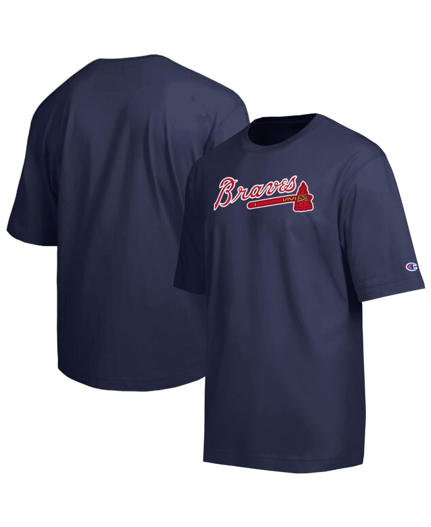 Men's Navy Atlanta Braves All Star Chenille Wordmark T-Shirt