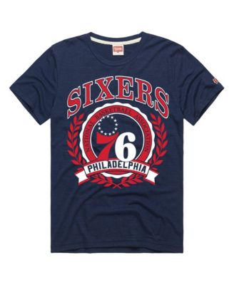 Men's and Women's Navy Philadelphia 76ers Crest Tri-Blend T-Shirt