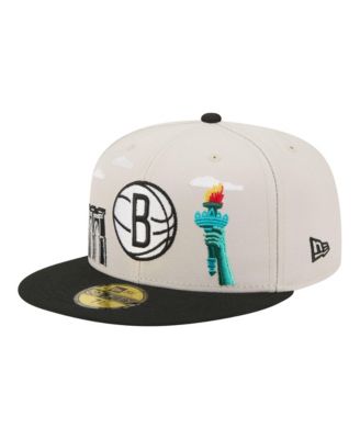 Men's Tan/Black Brooklyn Nets Localized City Icon 59FIFTY Fitted Hat