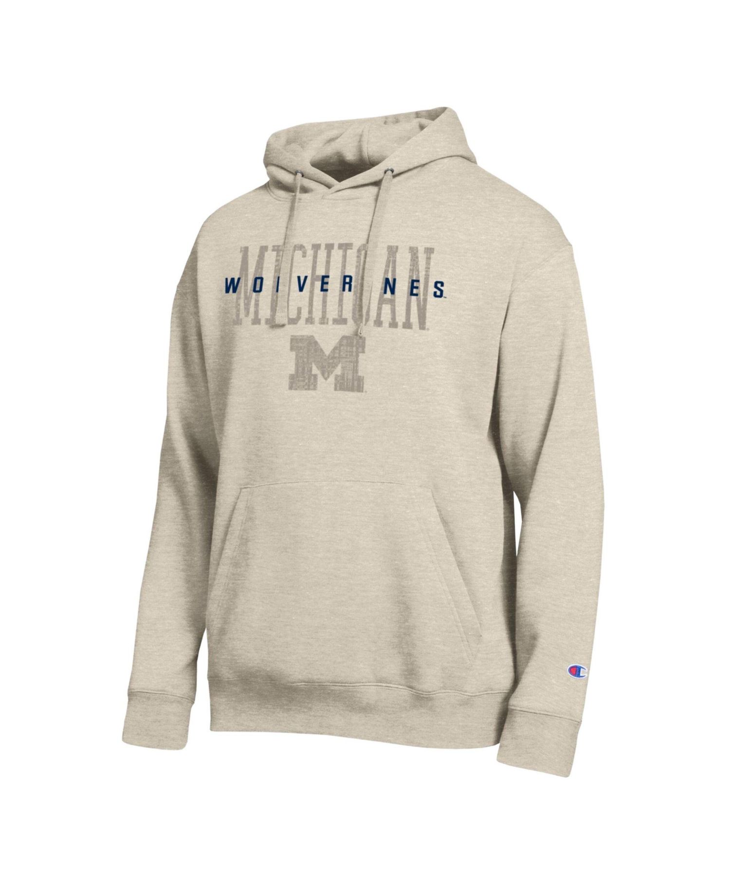 Men's Oatmeal Michigan Wolverines All-Star Neutral Stack Hoodie