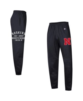 Men's Black Nebraska Huskers Powerblend Banded Fleece Sweatpants