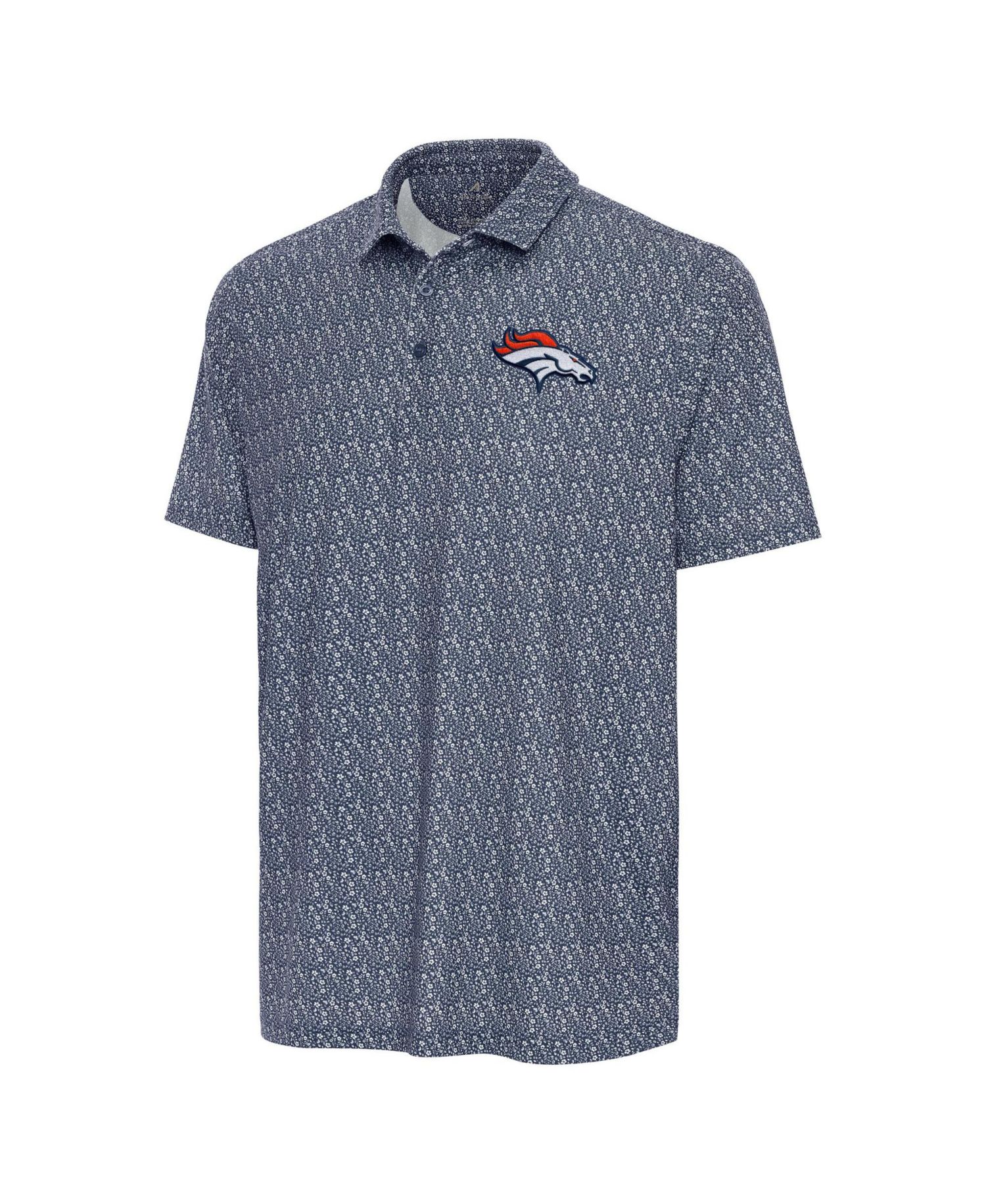 Men's Navy Denver Broncos Botanic Polo Shirt