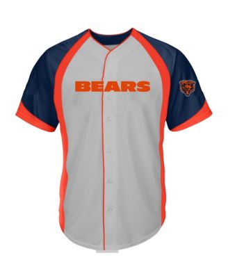 Men's Gray Chicago Bears Big Tall Button-Up Fashion T-Shirt