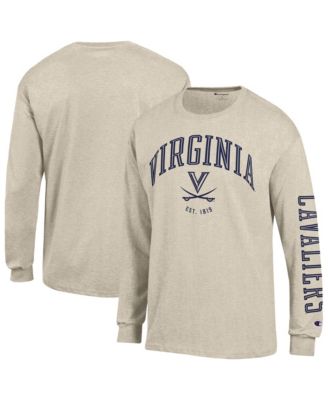 Men's Heather Oatmeal Virginia Cavaliers Neutral Arch Long-Sleeve T-Shirt