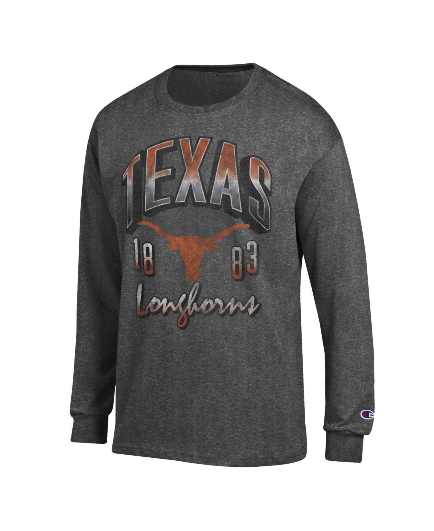 Мужская футболка Champion Heather Charcoal Texas Longhorns Bold Long-Sleeve — фото 2