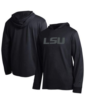 Men's Black LSU Tigers Tonal All-Star Long Sleeve Hooded T-Shirt