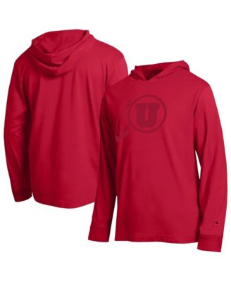 Men's Red Utah Utes Tonal All-Star Long Sleeve Hooded T-Shirt