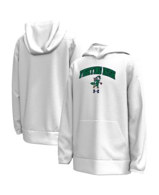Big Boys and Girls White Notre Dame Fighting Irish Golfing Leprechaun Fleece Performance Hoodie