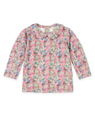 Big Girls 7-8 Floral Knit Long Sleeve Blouse