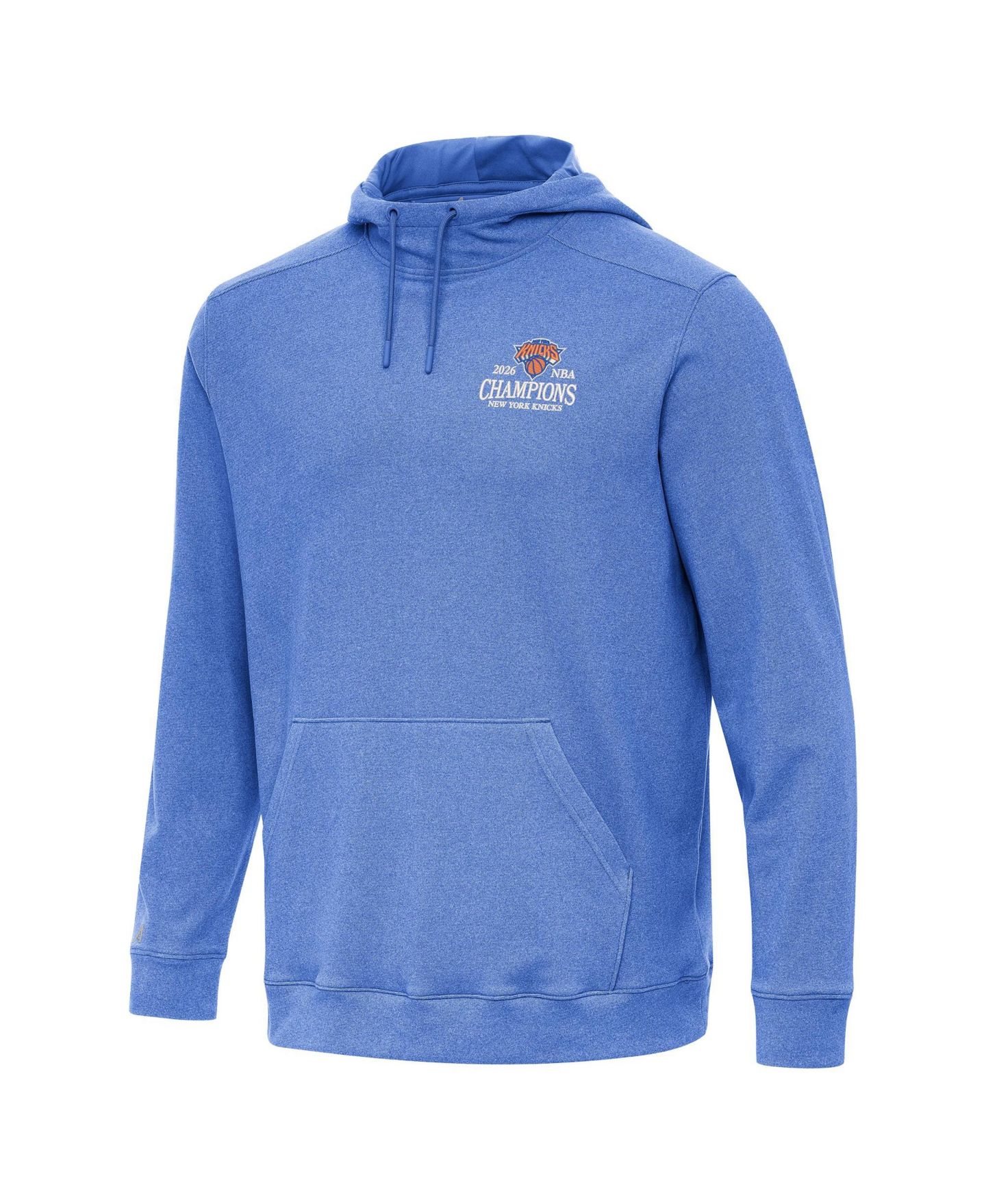 Мужское худи Antigua Heather Blue New York Knicks 2026 NBA Finals Champions Wordmark Cloud — фото 2