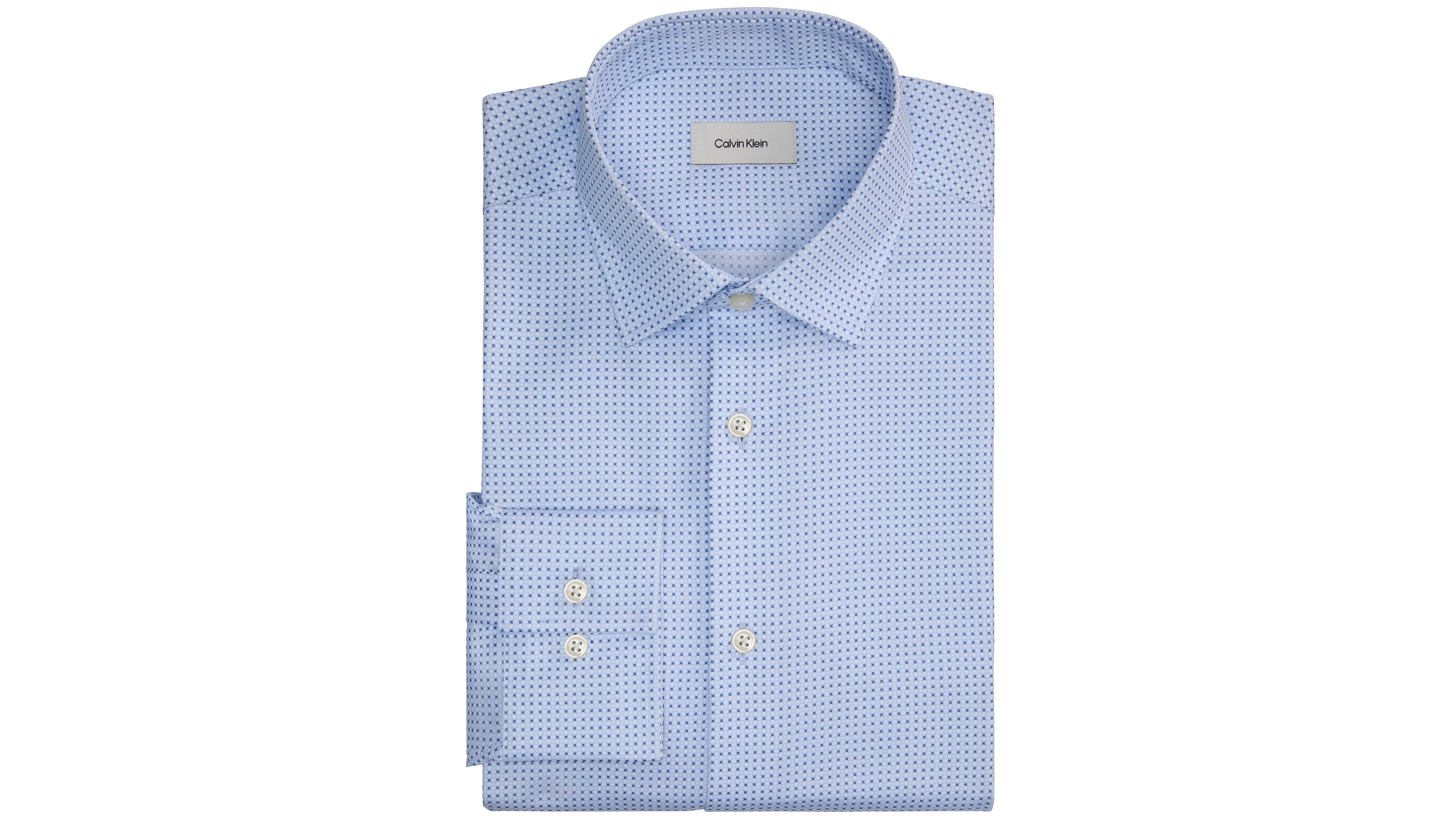 Calvin Klein Men's Cotton Stretch Square Cuff Dress Shirt