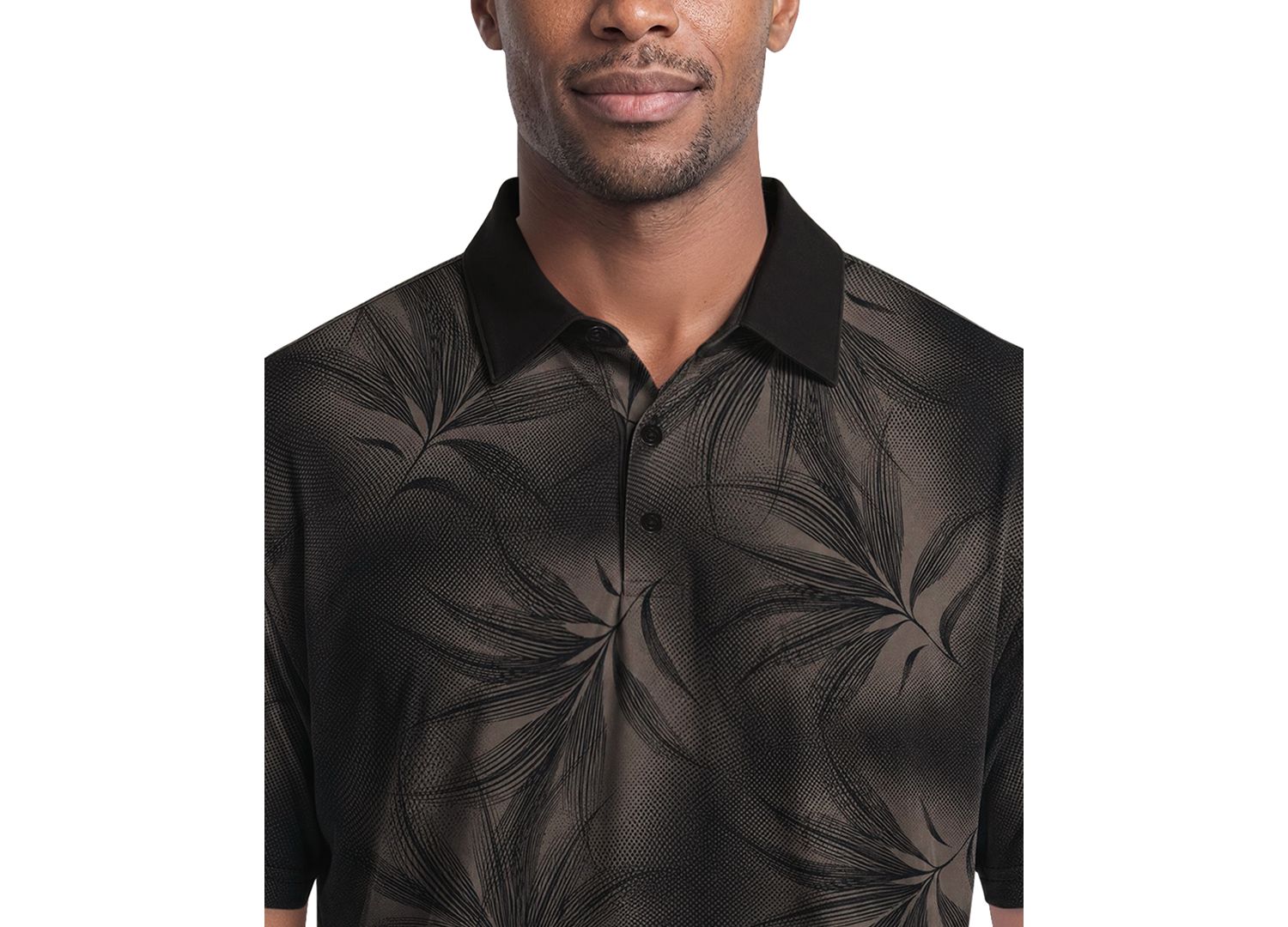 Men's Foliage Print Golf Regular-Fit Polo Shirt