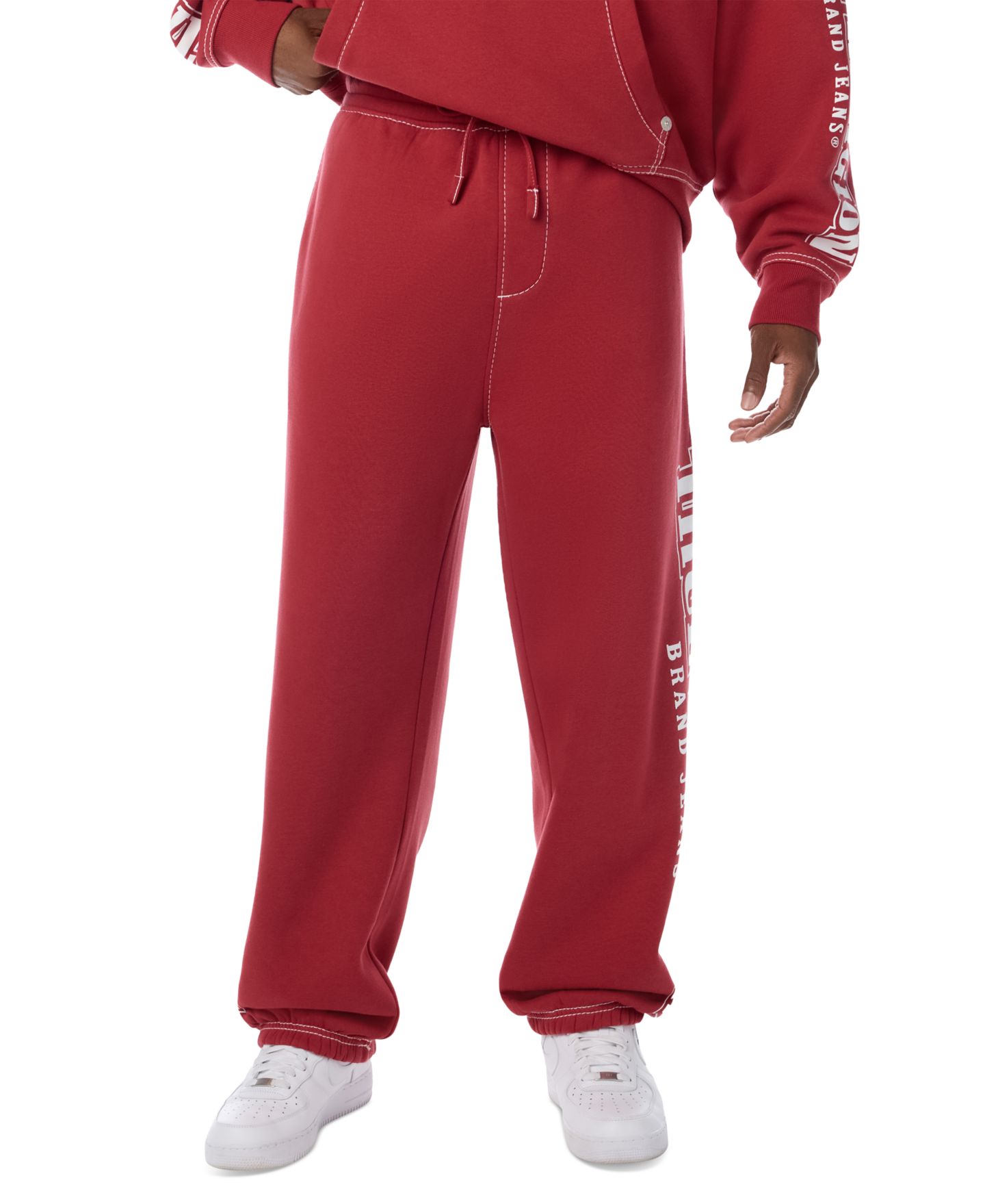 Мужские брюки True Religion Big T Arched Extra Baggy Joggers, цвет: Гранатовый — фото 1