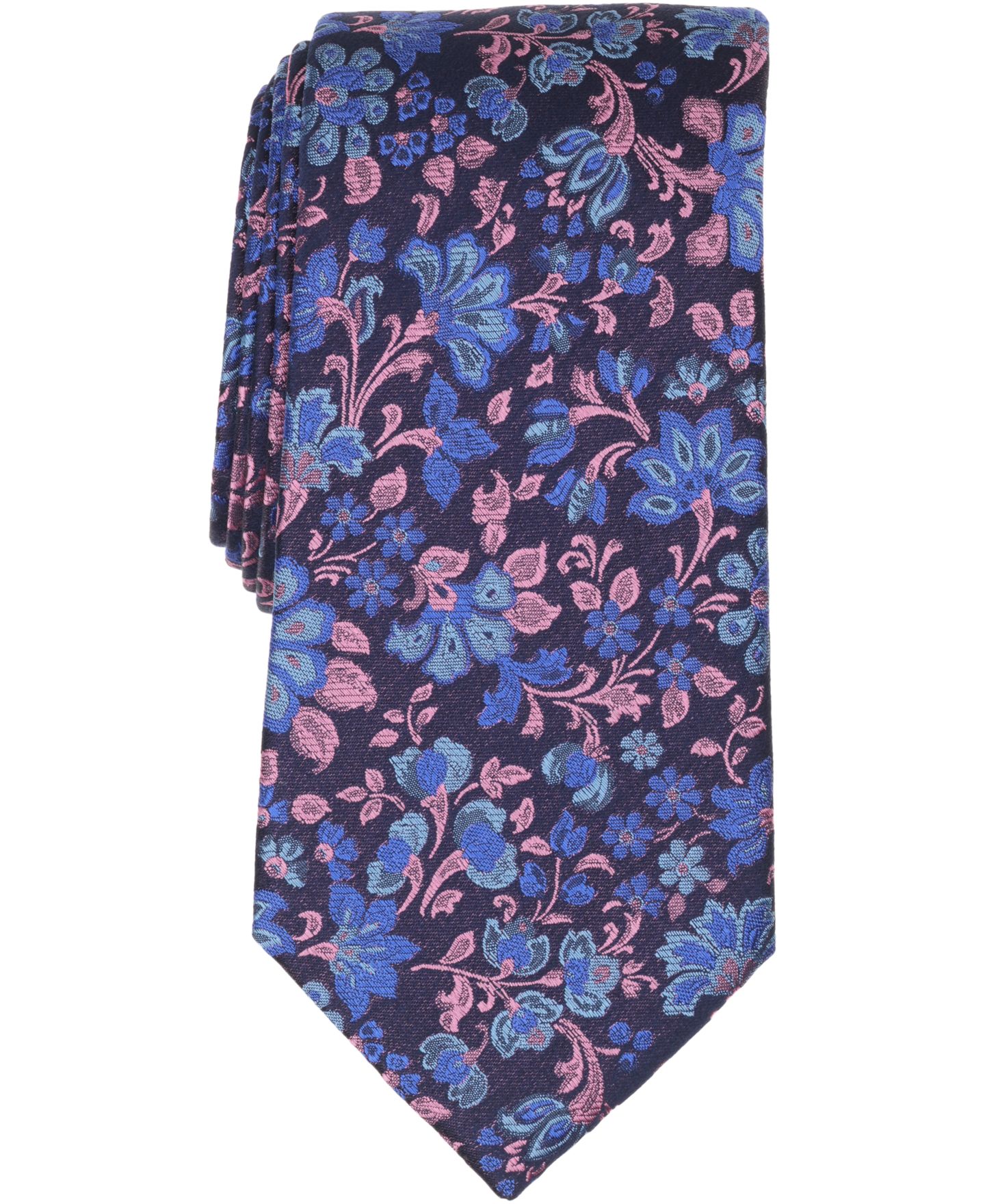Мужской классический шёлковый галстук Ted Baker London с цветочным узором, цвет: Розовый — фото 1