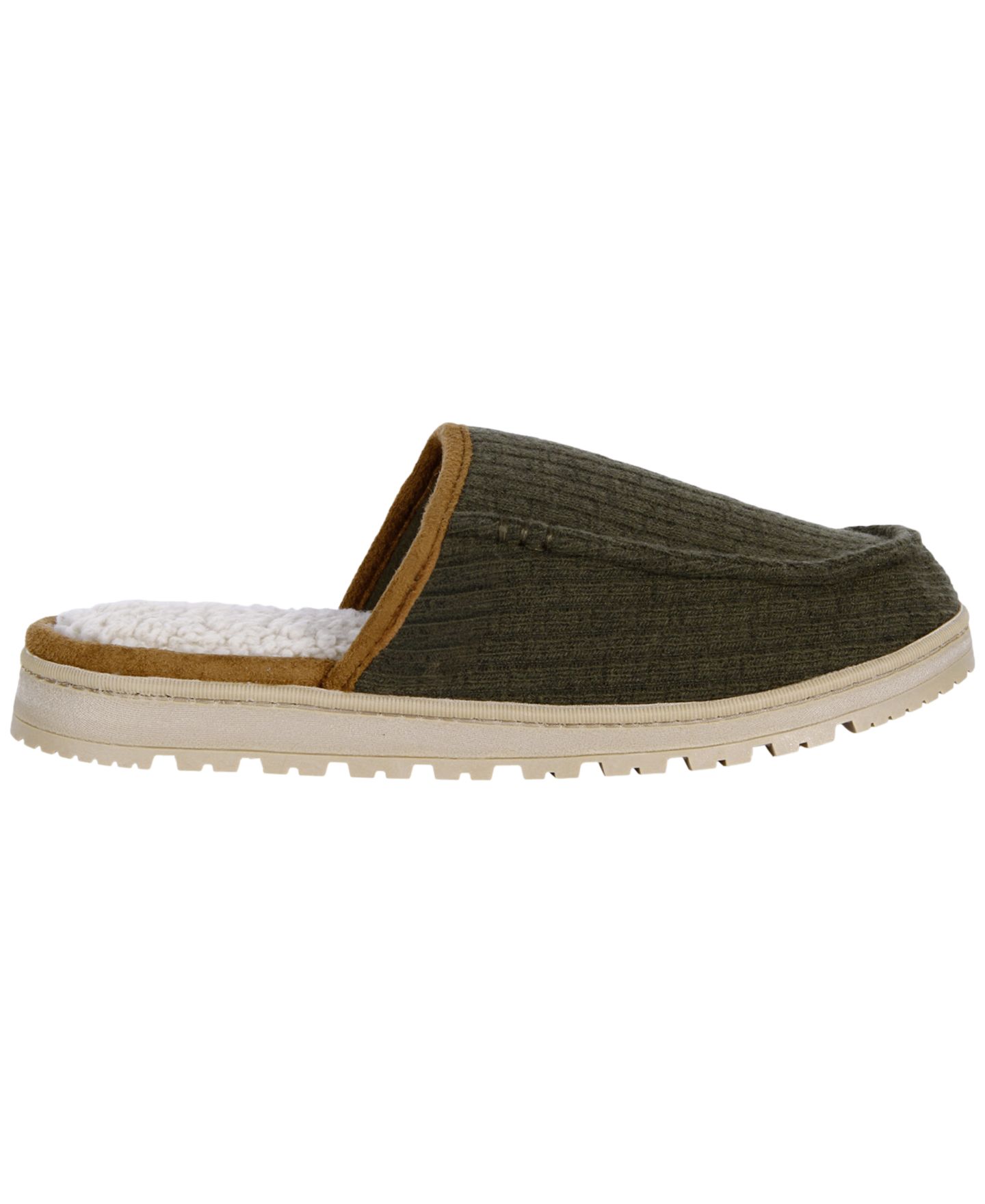 Мужские сабо Isotoner Ribbed Knit Clog Slippers, цвет: Зелёный — фото 2