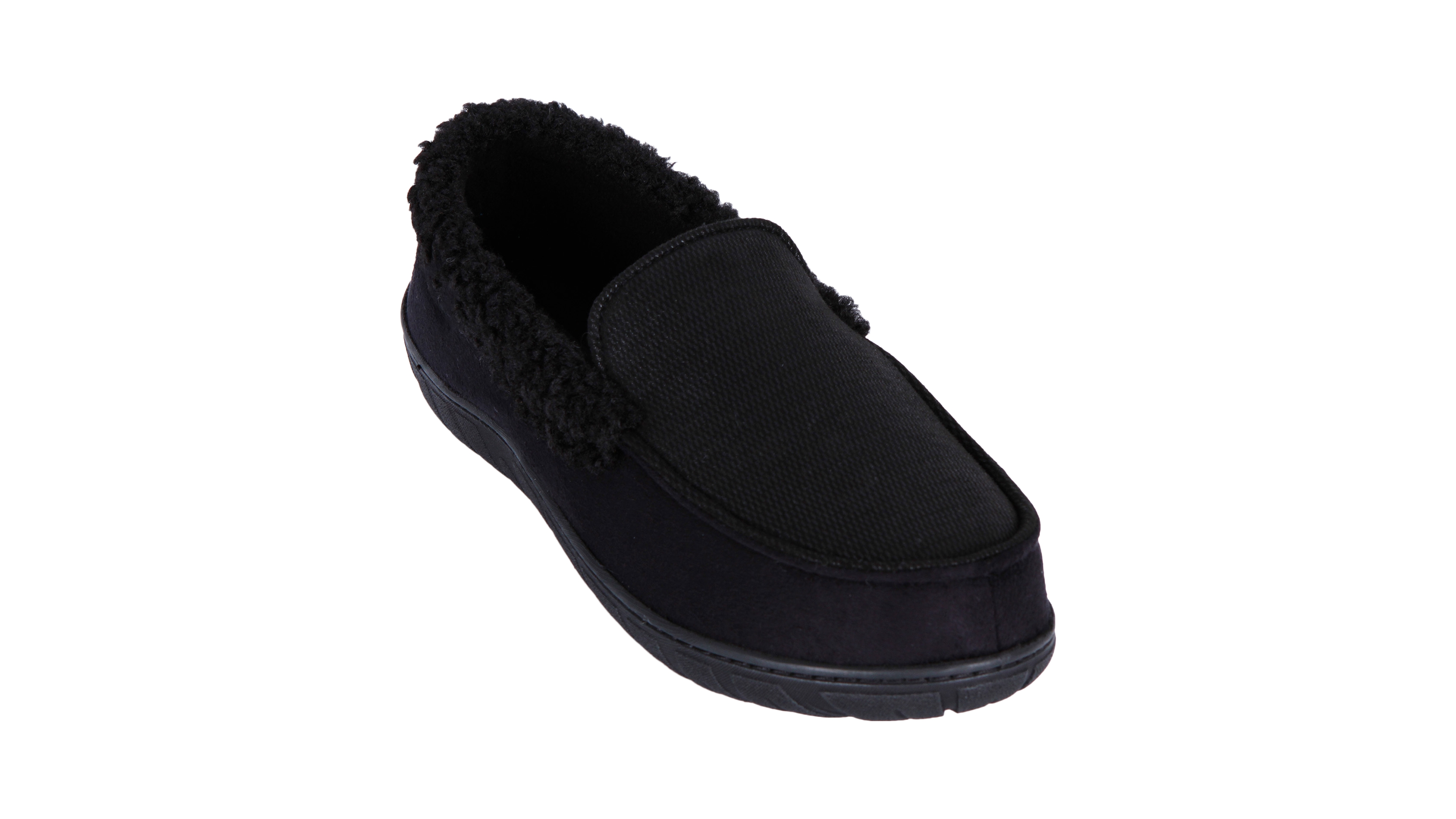 Isotoner Men's Moccasin Berber Cuff Slippers