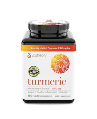 Turmeric Extra Strength, 150 Vegetarian Capsules 75 Day Supply, Supplement for Muscle and Brain Health