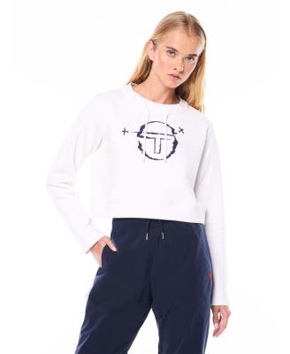 Women's Piano Long-Sleeve Crop Crewneck Sweatshirt