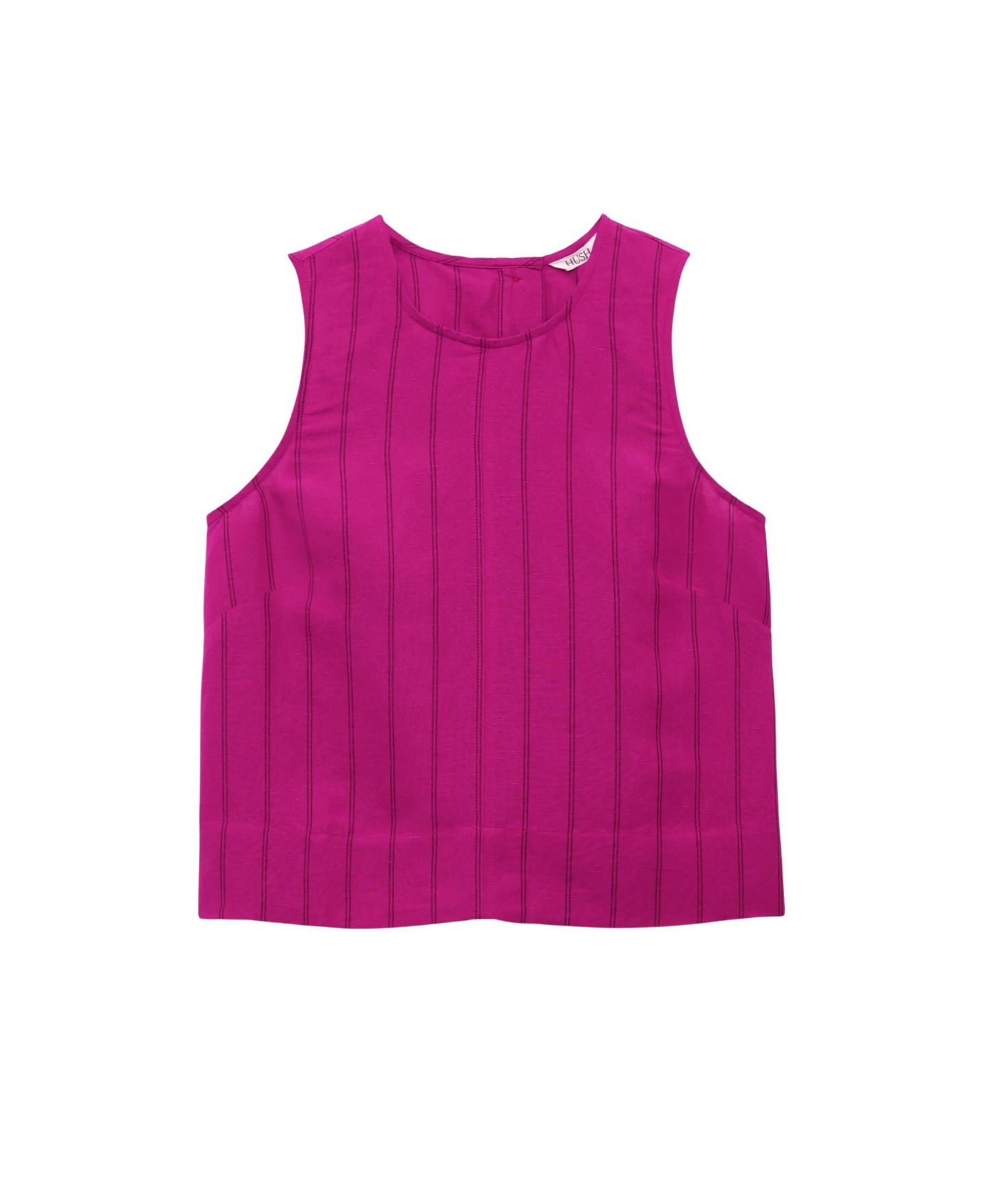 Женский топ Hush Vera Stripe Linen-Blend Sleeveless Shell, цвет: Орхидея полосатый розовый — фото 5