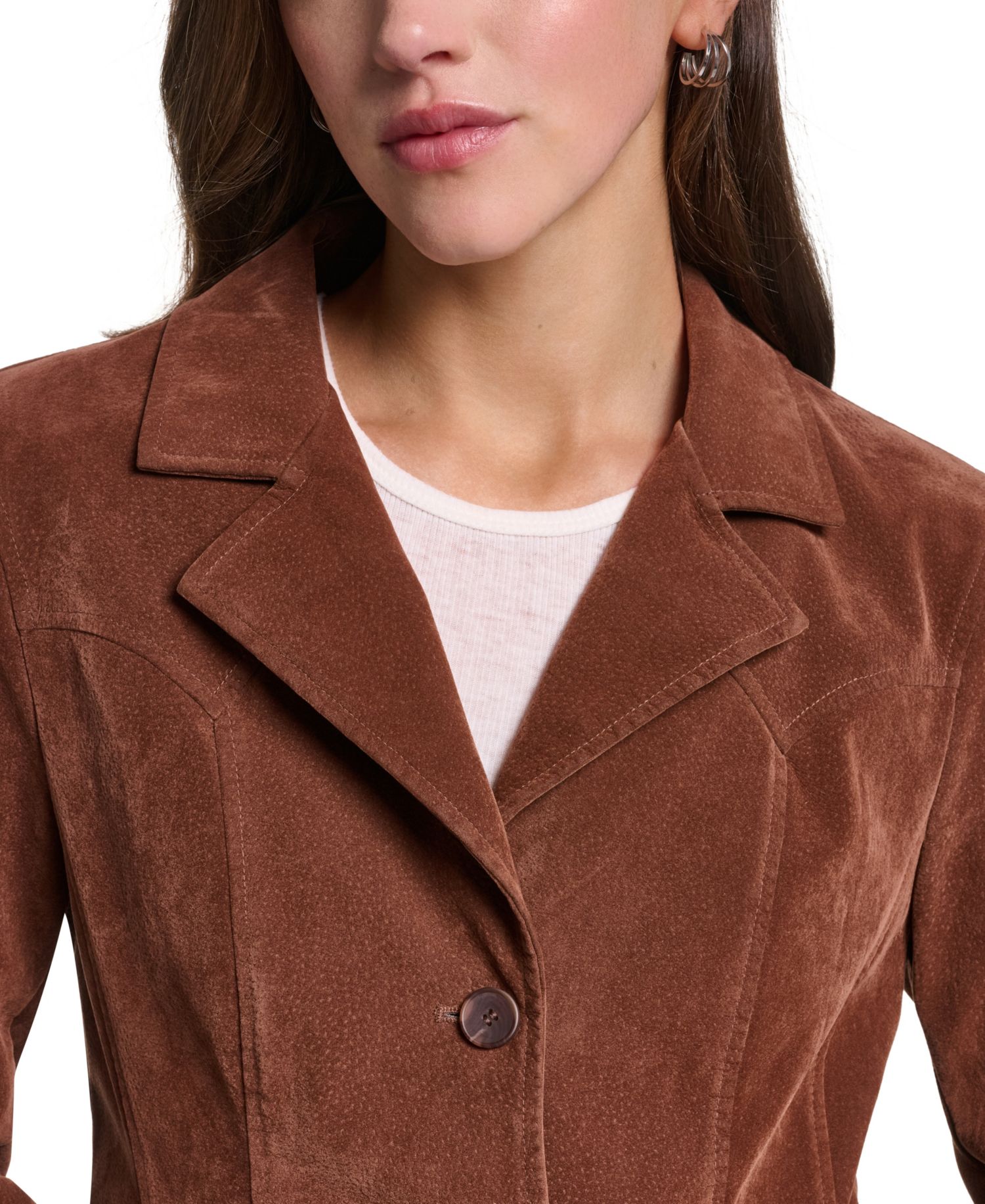 Women's Fitted Faux Suede Blazer