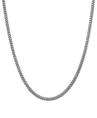 Solid Cuban Chain Necklace in Sterling Silver