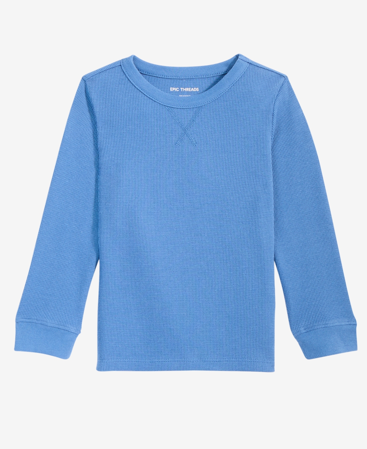 Epic Threads Babies' Toddler Boys' 12m-5t Solid Thermal Long-sleeve T-shirt, Macy's Exclusive In Blue