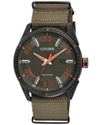 Citizen - Men's Drive Khaki Nylon Strap Watch 42mm BM6995-01X