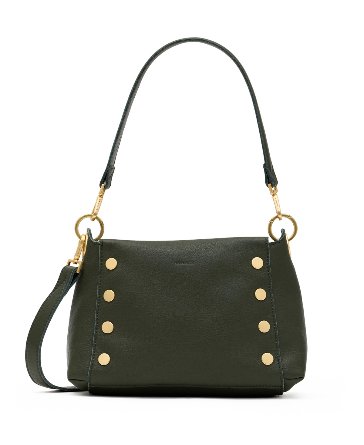 Hammitt Bryant Small Leather Shoulder Crossbody Bag In Twin Crest Pebble,brushed Gold