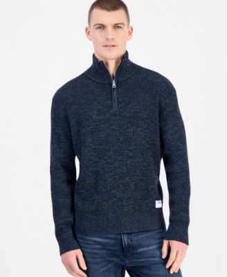 Men's Mock Neck Quarter-Zip Sweater
