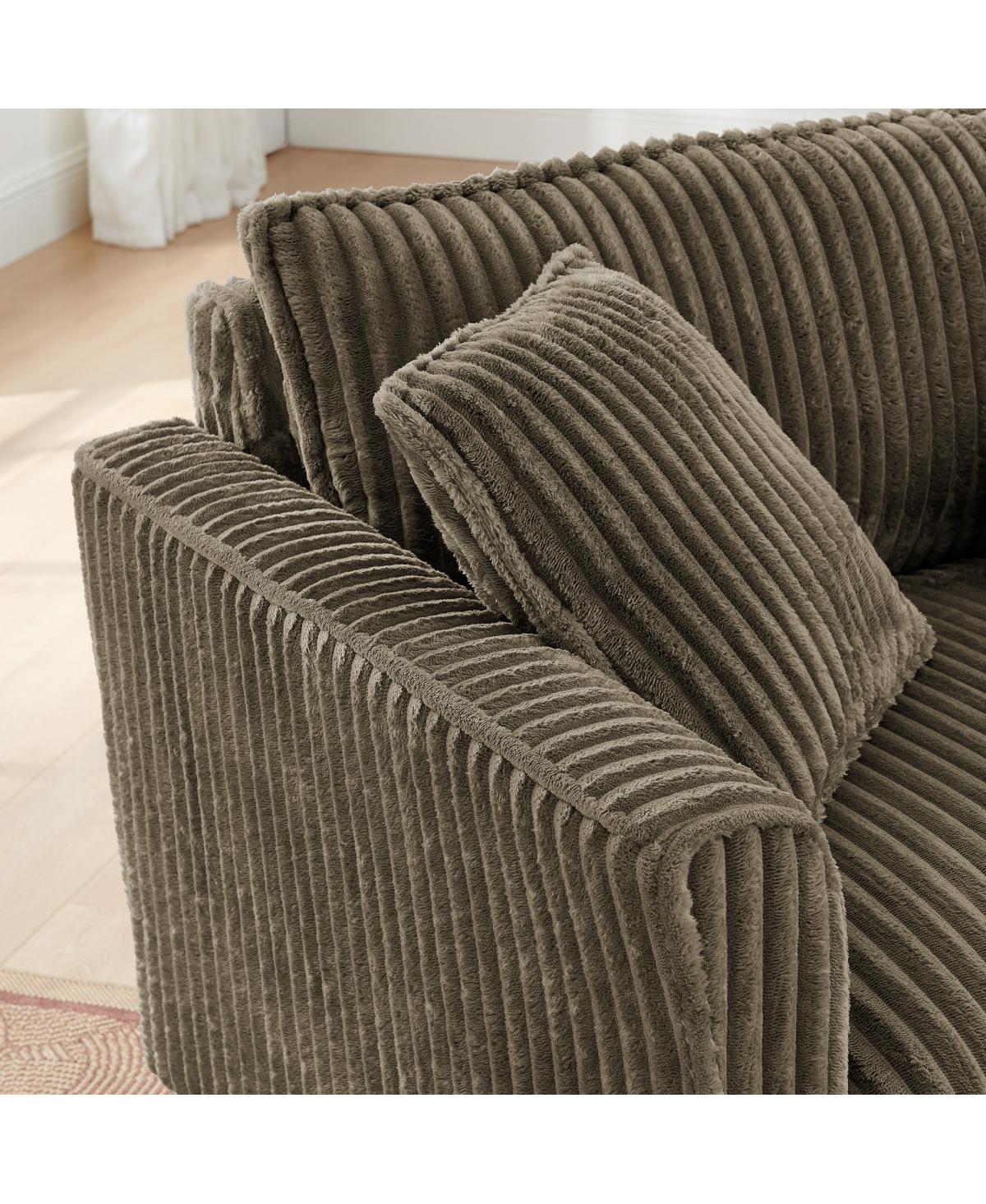 Streamdale Furniture Comfortable Brown Lazy Sofa Chair with Armrests and Cushion