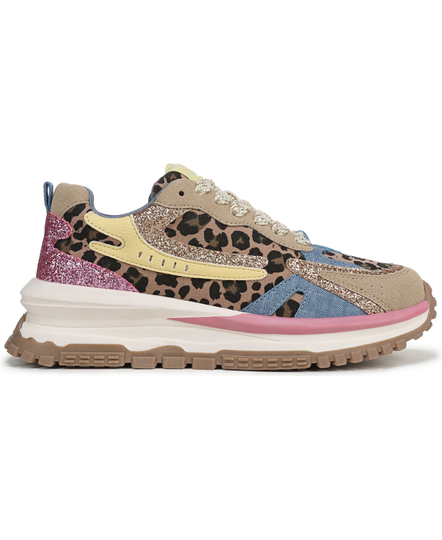 Женские кроссовки Blowfish Malibu Leo Retro Lace-Up Platform, цвет: Синий / Розовый — фото 2