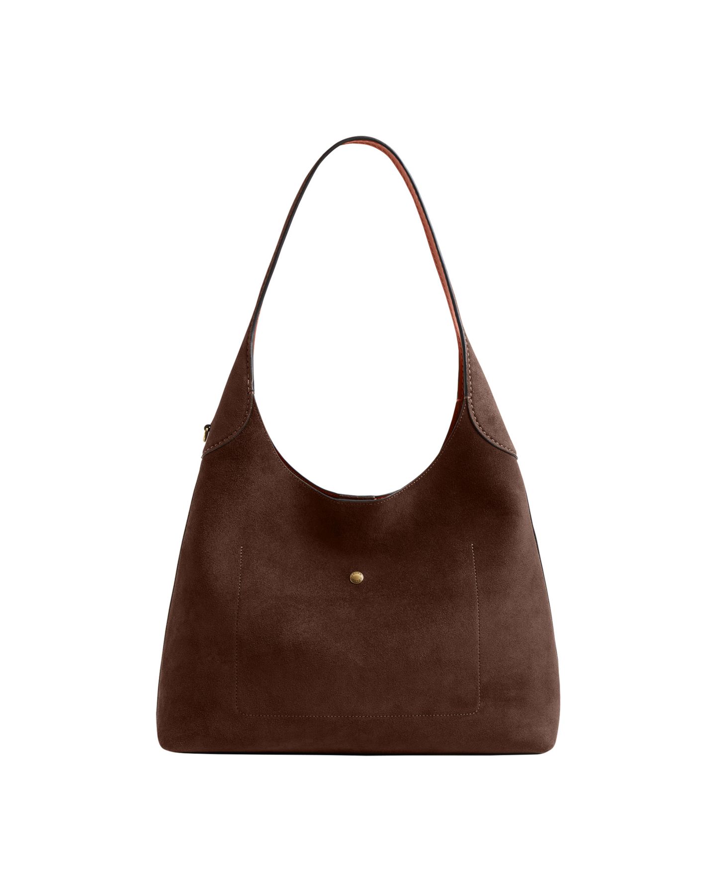 Женская сумка COACH Brooklyn Large Suede Shoulder 34, цвет: Латунный / Шоколадный — фото 3