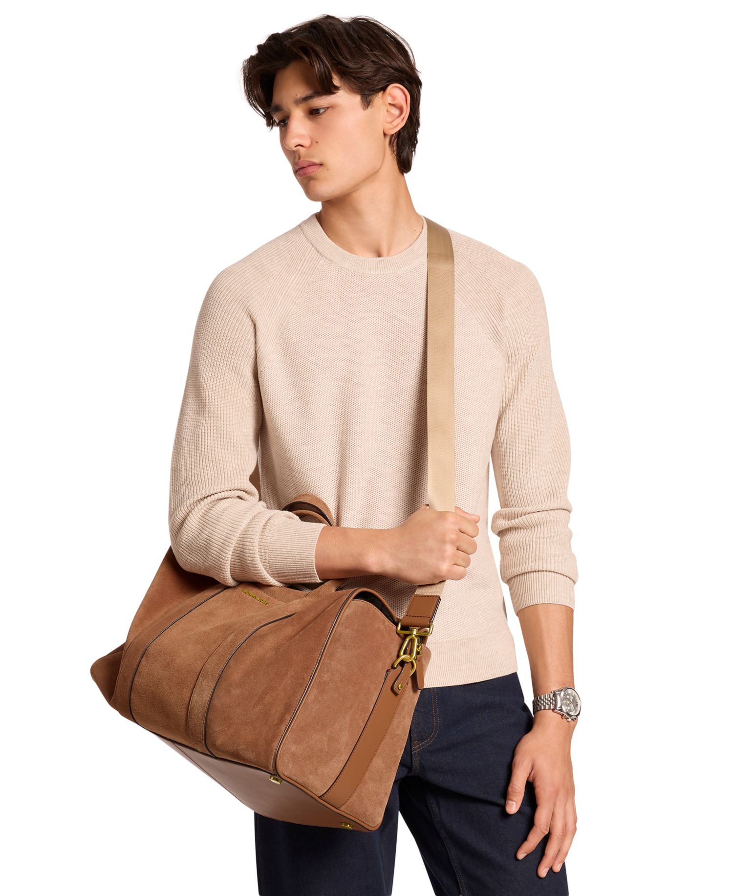 Men's Medium Suede Slouch Duffel Bag