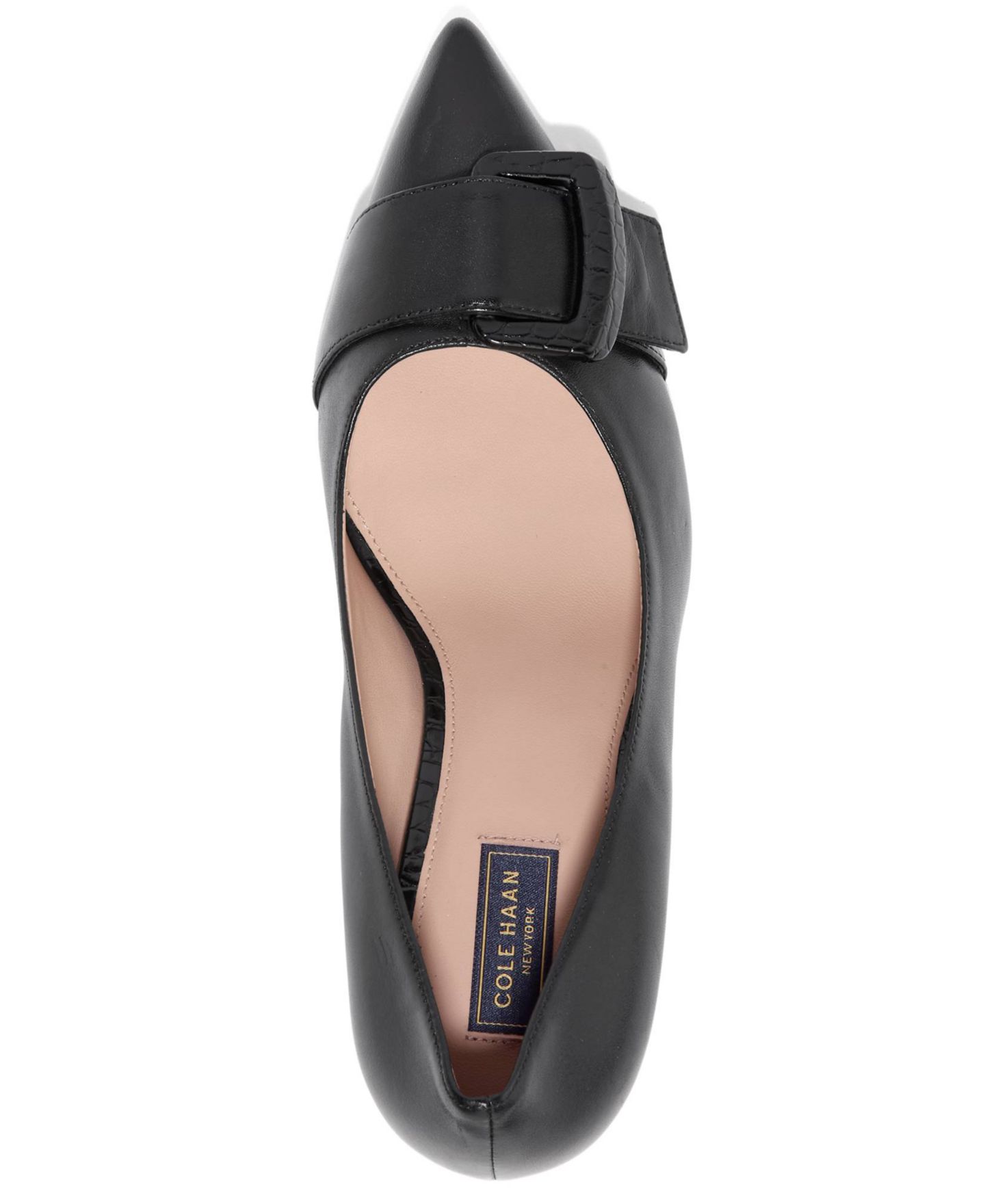 Женские туфли Cole Haan Fidela Buckle Pointed Toe Pumps, цвет: Чёрный кожаный — фото 4