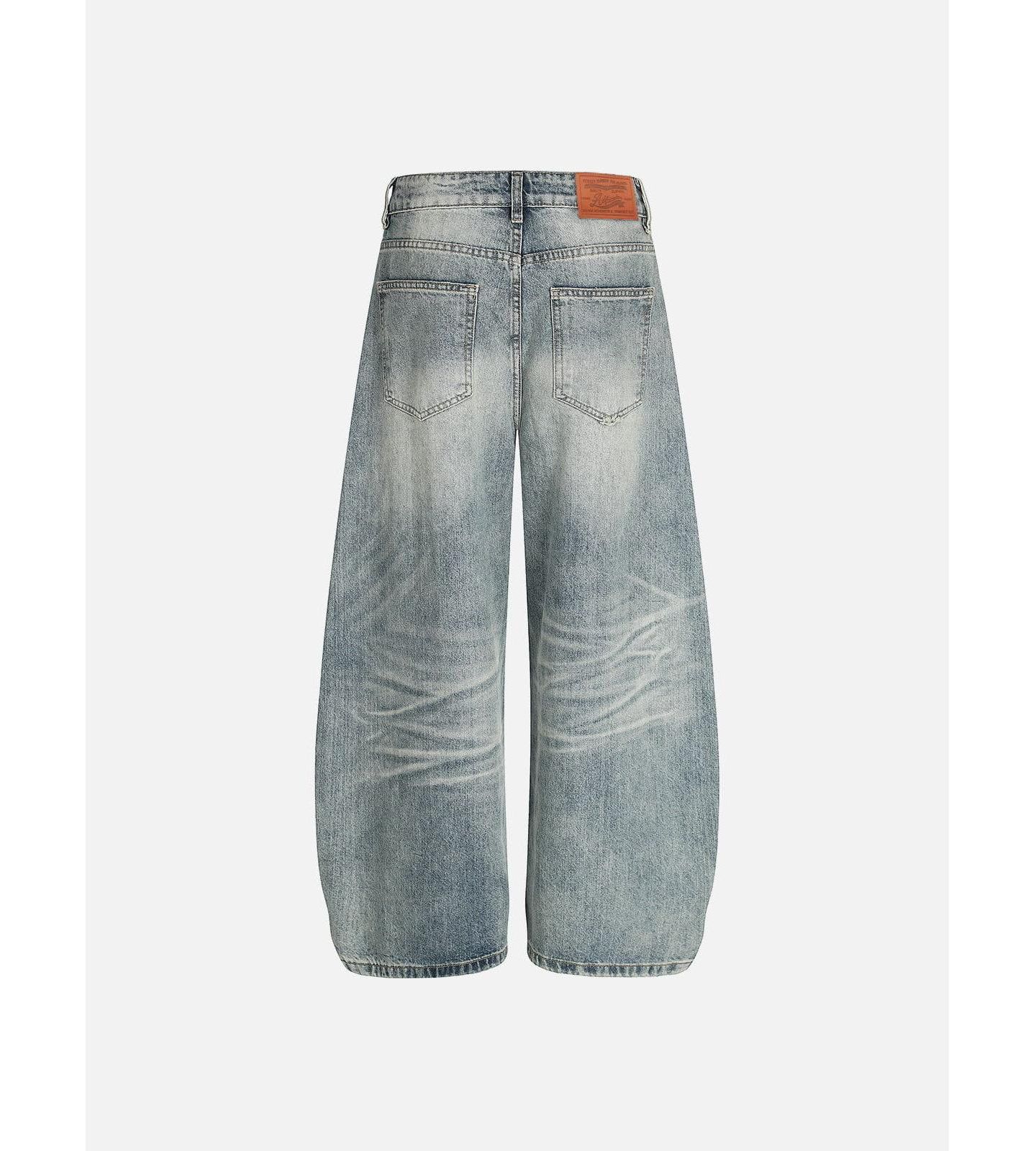 Женские джинсы AELFRIC EDEN Baggy Barrel High-Rise Wide-Leg Washed, цвет: Синий — фото 6