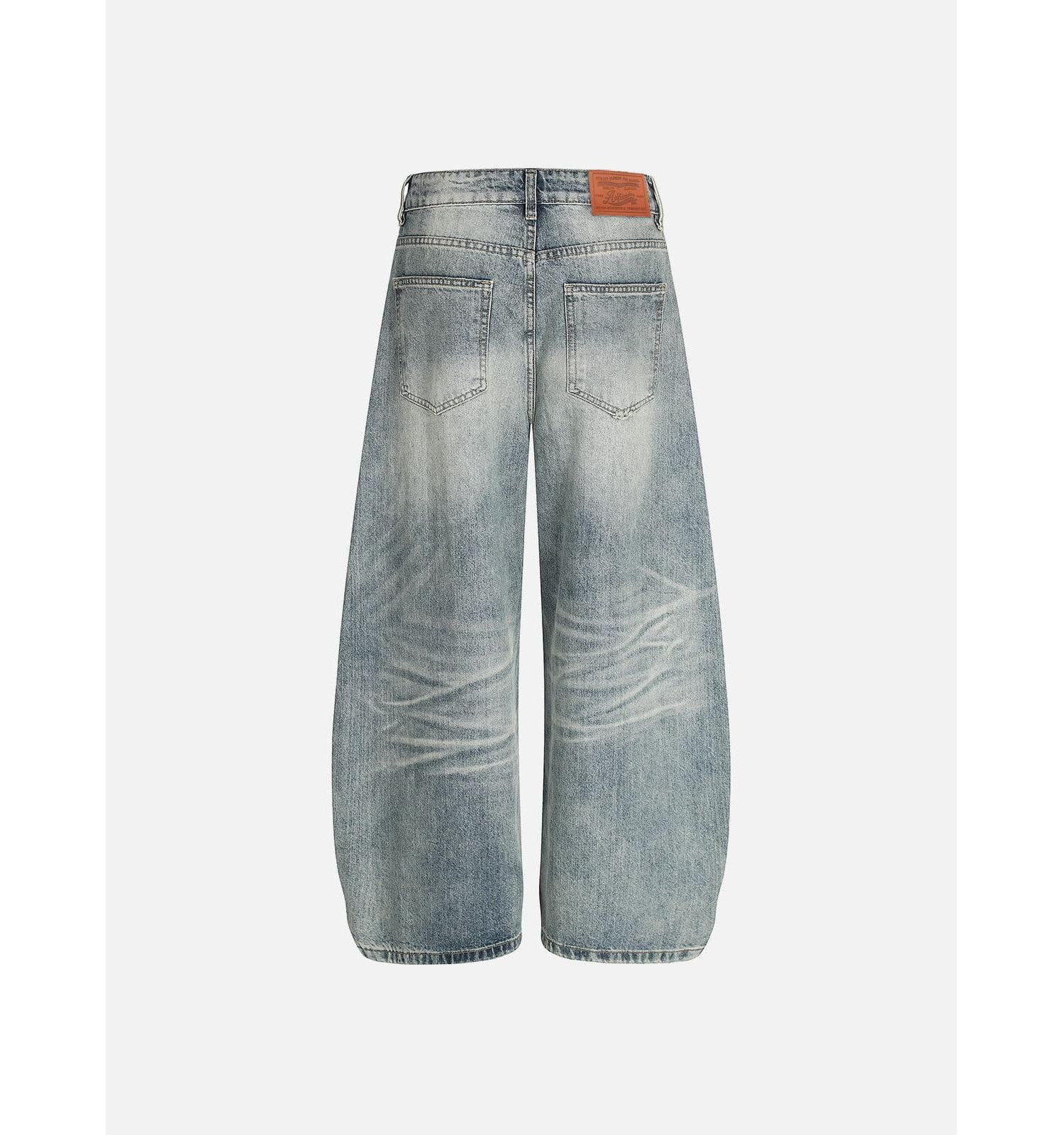 Women's Baggy Barrel High-Rise Wide-Leg Washed Jeans
