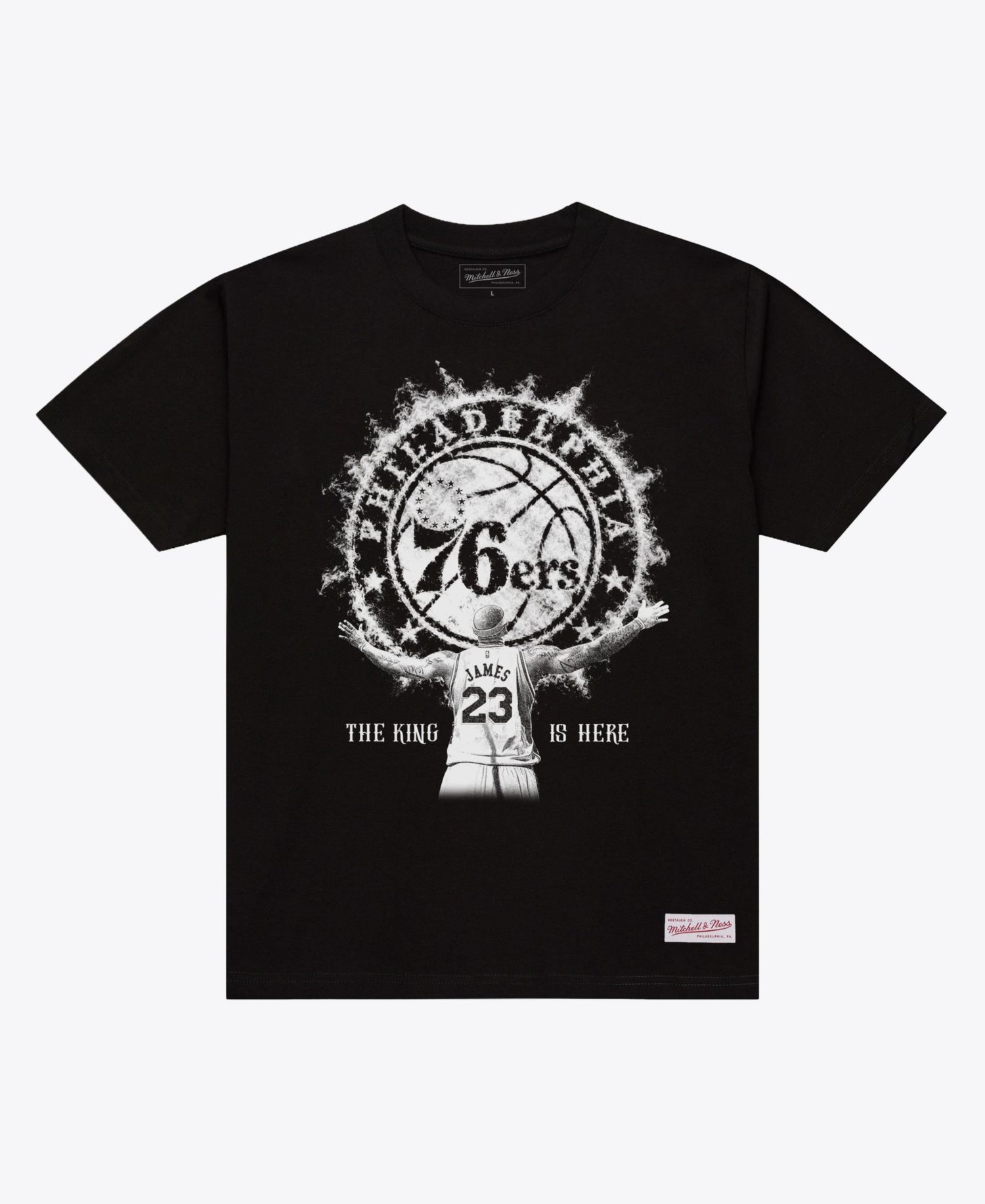 Men's LeBron James Black Philadelphia 76ers Witness T-Shirt