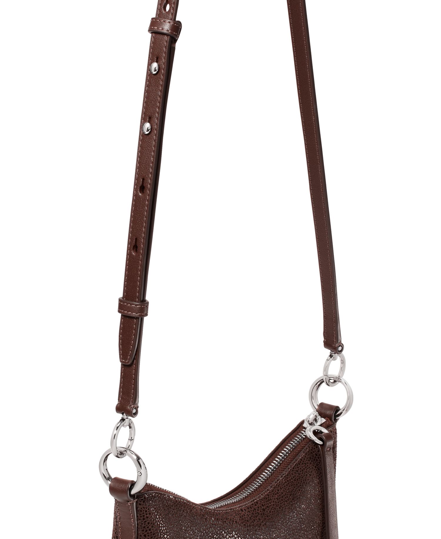 Halo Dot Chain Mini Suede Shoulder Bag