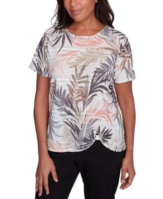 Petite Warm Palm Tree Tropical Short-Sleeve T-Shirt