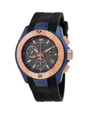 UF6 TM-621037 Men's 48mm Quartz Chronograph Watch - Gunmetal Dial, Silicone Strap