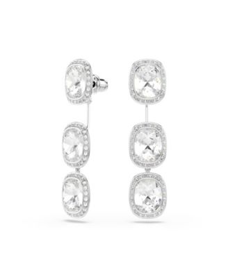 Sterling Silver-Plated White Crystals Earrings